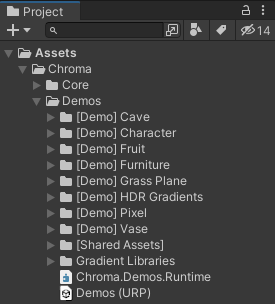 Path to the Demo Scenes included in Chroma